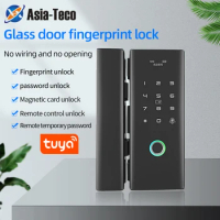 Electric Bluetooth Tuya Smart APP Biometric Fingerprint Smart Lock Remote Control Glass Sliding Door RFID Electronic Lock
