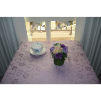 【宜欣居傢飾】挪威森林(紫)120*180cm防潑水精緻緹花絲繐桌巾/檯布/沙發主桌、大茶几用