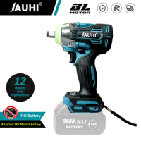 JAUHI 520N.m Brushless Electric Impact Wrench 1/2 Inch Cordless Electric Wrench power tools For Makita 18V Battery(No Battery)
