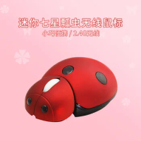 Portable Mini Seven Star Ladybug 2.4G Wireless Creative Personalized Mouse Raton inalambrico
