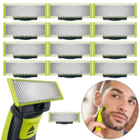 Shaver Replacement Blades ＆ Nose Hair Trimmer Replacement Heads for Philips OneBlade One Blade Pro Hybrid Electric Shaver