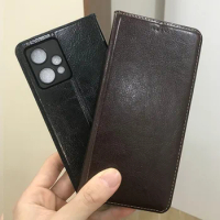 Magnet Genuine Leather Skin Flip Wallet Phone Case Cover On For Realmi Realme 9i 9 Pro Plus 5G Realme9 Realme9i 9Pro 128/256 GB