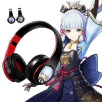 Bluetooth Wireless Headphones Game Genshin Impact Ayaka Cosplay Props Portable Stereo Foldable Headset Adjustable Earphones