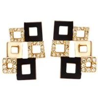 Lovely gift fashion design men women magic square piece complex rhinestones crystal dropshipping ear