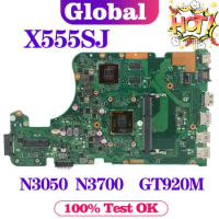 KEFU Notebook X555SJ N3700/N3050 GT920M Mainboard For ASUS K555SJ K555S X555 A555S Laptop Motherboard 4Cores MAIN BOARD TEST OK