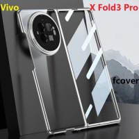 Clear Hard For Vivo X Fold 3 Pro Case Slim Plastic Front Tempered Glass Full Protection Cover