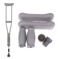6PCSSET AXILLARY CRUTCH ACCESSORIES KIT PADS PENGGUNAAN RUBBLIP RUBBER CUSHIONS CUSHIONS HAND Pad Ak