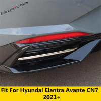 Chrome Rear Bumper Fog Lights Lamps Decoration Cover Trim For Hyundai Elantra Avante CN7 2021 - 2023 Interior Car Accessories