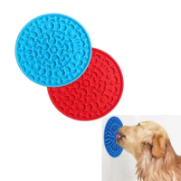 Dog bathroom shower licking pad, bone pad with suction cup, suction cup licking pad, silicone buffering pad, pet meal pad