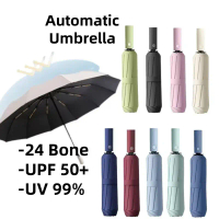 COD HOT_ UV Payung Umbrella Folding Sunscreen UV Umbrella 8/24 Bone Paraguas Rain Parasol Frame Wind