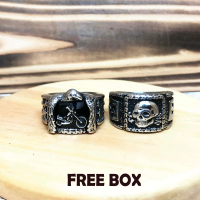 Cincin Pria Cowok Keren Titanium Model Tengkorak