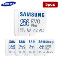 SAMSUNG Micro SD Card EVO Plus with Adapter Storage 64GB 128GB 256GB SDXC Card U3 C10 U3 5PCS 10PCS Flash Memory Card for Phone