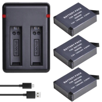 3pcs 1200mAh battery for Insta360 ONE X Camera battery + USB Dual Charger wit Type C Port