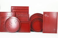 創意定製茶盤托盤展示盒紅色實木長方托盤 茶盤 日式茶盤 茶具 果盤 托盤 婚禮盤訂做收納