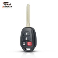 Dandkey 4 Button Remote Key Shell Cover Fob For Toyota Camry 2012 2013 2014 RAV4 Car Key Case Uncut TOY43 Blade