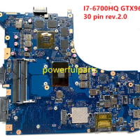 100% working for asus GL552VW laptop motherboard with i7-6700 cpu +GTX960 2GB graphic together rev.2.0 and 30 pin screen port