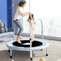 40inch Children Trampoline Indoor Baby Jumping Bed Foldable Bouncing Bed with armrest Maximum load 150kg