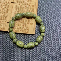 【佰財水晶珠寶】天然藏玉藥王石12mm桶珠手串(手串飾品)