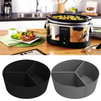 Crockpockets Silicone Slow Cooker Divider Liner Pot Leakproof Dishwasher Safe Cooking Liner For Round Or Oval Slow Cookers