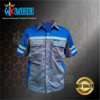 Wearpack Biru Abu Lgn Pendek/ Pakaian Kerja/Seragam Kerja/Wiker Safety Promo !