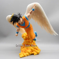 28cm Goodbye Goku Figure GK Dragon Ball Z Statue Angels Goku Figure Wings Figurine PVC Collection Doll Toys for Birthday Gifts