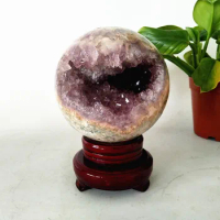 Big Natural Amethyst Geode Crystal Ball Agate Stone Sphere Room Decor Mouth Amethyste Energy Cave Witchcraft Divination Healing