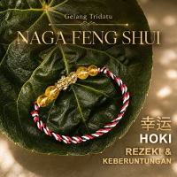 Gelang Tridatu Naga Feng Shui Hoki Rejeki - Batu Kristal Citrine Premium Xuping Emas