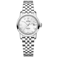 TITONI瑞士梅花錶 天星系列自動機械女錶 (23538 S-561)-銀面鍊帶/28mm