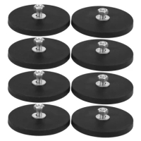 8Pcs 45KG Powerful Neodymium Magnet Disc Rubber Costed D88x8mm M8 Thread Surface Protecting LED Light Camera Car Mount