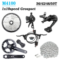 10 Speed Deore M4100 Bike Derailleurs M4120 Shifter With MT200 Brake VG X10 Chain Flywheel 42/46/50T Cassette 10V MTB Groupset