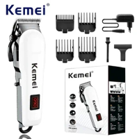Kemei Hair Clipper Professional Hair Trimmer Electric Hair Cutting Machine Adjustable LED Display Barber Trimmer for Men KM-809A