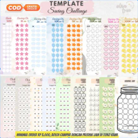 (LENGKAP) Isi Binder Saving Challenge A6 Tebal Kertas Bugdeting Menabung 200gsm Loose Leaf 6lubang N