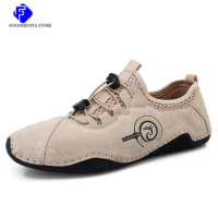 2023 New Men Casual Shoes Fashion Men's Shoes High Quality Leather Driving Shoes Handmade Flat Shoes Luxury Boat Shoes Big Size