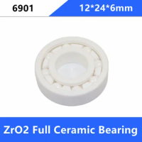 4/10pcs 6901 ZrO2 Full Ceramic bearings 12*24*6mm Zirconia Ceramic deep groove ball bearings 12×24×6mm