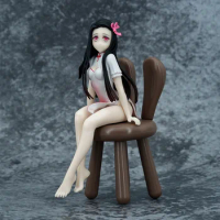 Anime Demon Slayer Kimetsu no Yaiba Kamado Nezuko Rabbit Girl Action Figure PVC Sitting posture Model Toy Desk Decor Gift