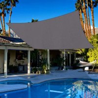 Gazebos Rectangle 7'x 20' Patio Cover Shades Canopy HDPE UV Block Shelter Shading,Sunshades Shades for Outdoor Gazebos Dark Gery