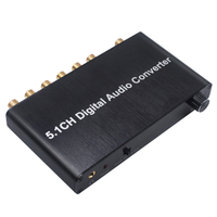 DAC 5.1CH Digital Audio Converter Decoder 192kHz Coaxial  Toslink to 2.0CH og 3.5mm Jack Output with Volume Control