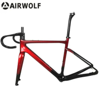 Airowlf T1100 Carbon Gravel Road Frame 700*45c Carbon Bike Frame Road Bicycle Frame 142*12mm Disc Brake Gravel Bike Frameset