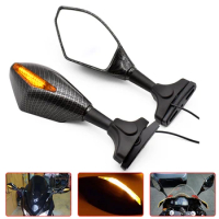 Universal Motorcycle LED Turn Signals Integrated Rear View Side Mirrors For Suzuki RM85 RM125 RM250 RMX250 RMZ250 RMZ450