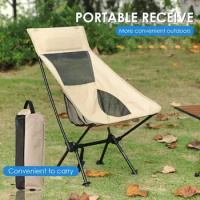 Outdoor Folding Camping Chair Picnic Hiking Travel Leisure Backpack Portable Foldable Beach Moon Chair Fishing Chair Stool