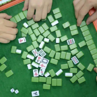 Traveling Portable Mahjong Sets Board Game Mahjong Games Home Games Mahjong tiles Chinese Funny Family Table Games For 4 Player