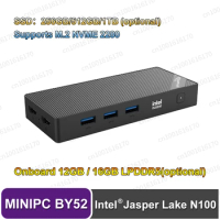 Youyeetoo BY52 Mini PC Intel Jasper Lake N100 12GB/16GB LPDDR5 Windows 11 Dual-screen 4K Output 1TB SSD Supports M.2 NVME 2280