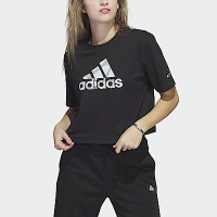 Adidas Marimekko GF T HR2994 女 短袖 上衣 短版 T恤 亞洲版 休閒 寬鬆 棉質 黑