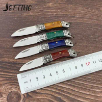 Mini Keychain Folding Knife Color Unboxing Knife CS GO Portable Fruit Knife Outdoor Camping EDC Hanging Tool
