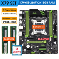 x79 LGA 2011 motherboard kit with xeon e5 2667 v2 processor 2*8gb=16GB 1600MHz DDR3 memory Set x79 four channel Gaming PC kit
