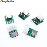 5PCS TYPE-C USB3.1 16 Pin Female to 2.54mm Type C Connector 16P Adapter Test PCB Board Plate Socket For Data Wire Cable Transfe