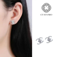 Anting titanium / Anting Moissanit /Anting anti karat  Mewah  Anting Fashion / Anting serbaguna