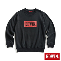 EDWIN BOX LOGO厚長袖T恤-男裝 黑色 #丹寧服飾特惠
