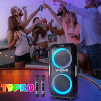 caixa de som W-king T9pro square dance singing high-power speaker outdoor Bluetooth portable portable subwoofer dual microphone