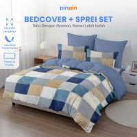 Bed Cover Set Sprei Cubitus Mix Royal Blue Microfiber Premium Ukuran Lengkap 180x200/160x200/120x200